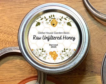 Custom Honey Labels: Homestead Apiary Stickers, Kitchen Jar Labels