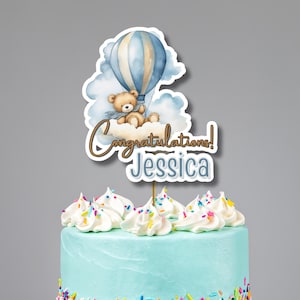 Décoration de gâteau personnalisée ours en peluche - personnalisée avec votre texte