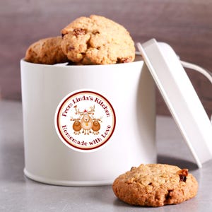 Étiquettes autocollantes pour cadeaux de Noël - Motif personnalisé de renne pour des friandises maison