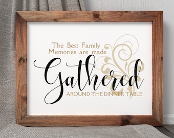 Gather Family Memories Print: Kitchen & Dining Room Decor (Digital Download)