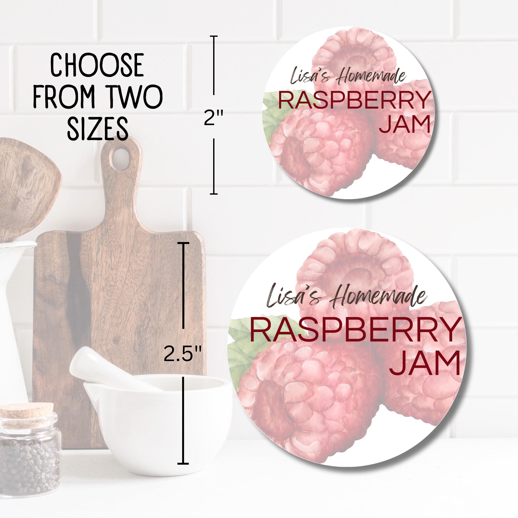 Oppy Label Raspberry Raspberry Jam Labels- Personalized Canning Labels - Watercolour Design ...