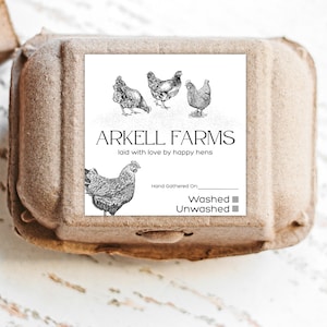 LABELS EIERENDOOS, aanpasbare labels, boerderij verse eieren, kippenhok - Gepersonaliseerde etiketten voor eieren te koop
