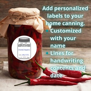 Canning labels- Personalized stickers for home canning image 3