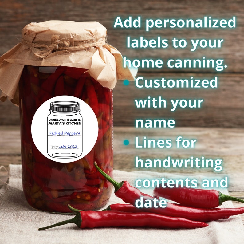 Canning labels- Personalized stickers for home canning image 3