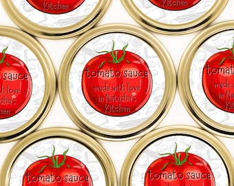 Tomato Sauce Labels - Custom Kitchen stickers for homemade pasta sauce