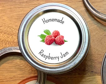 Raspberry Jam Labels: 2" Round Canning Stickers