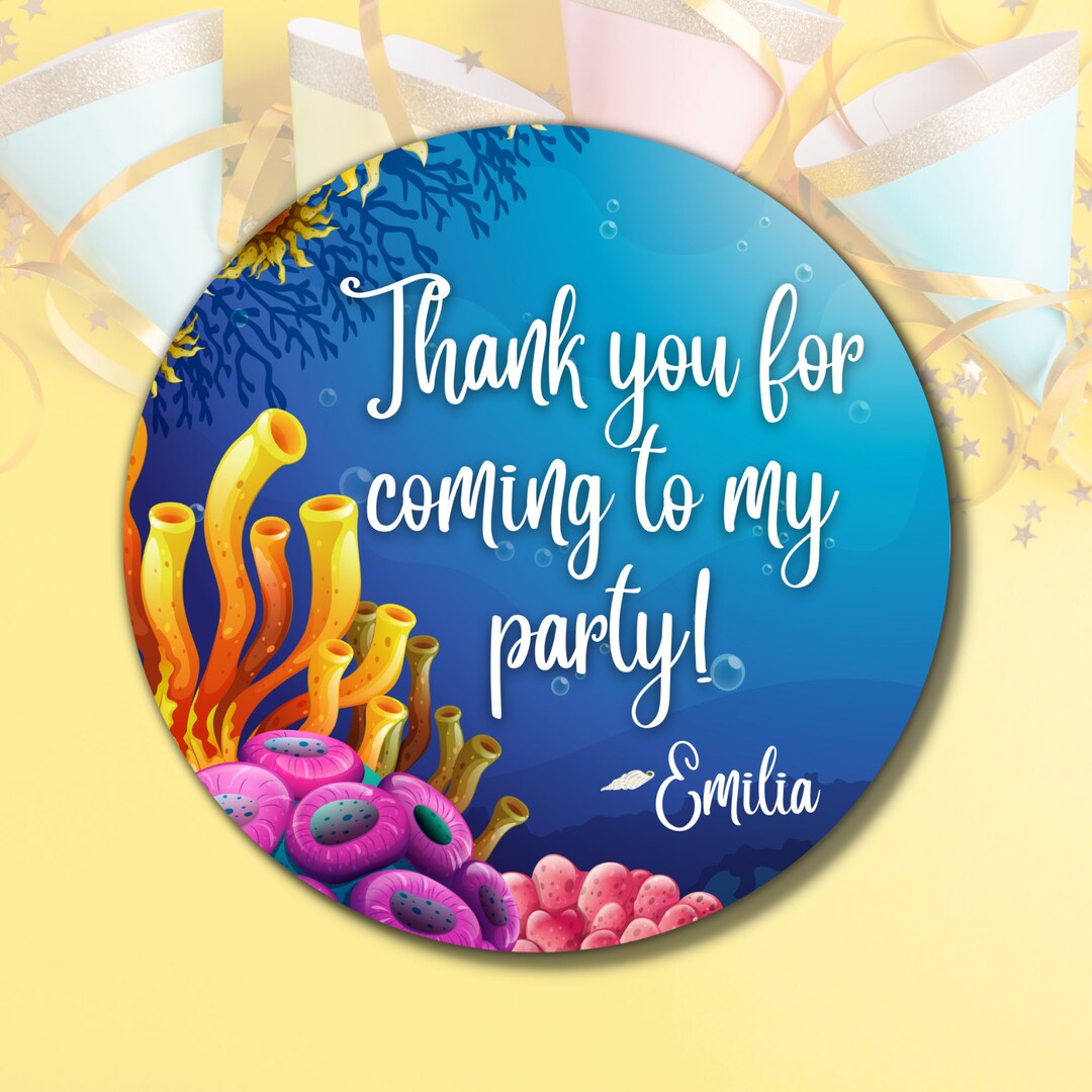 Thank You Labels Under the Sea Theme Personalized Stickers - Etsy