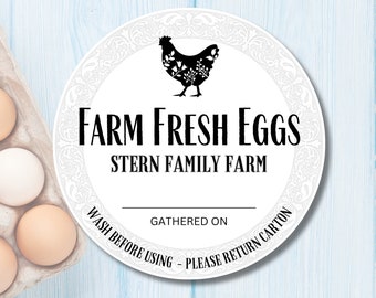 EGG CARTON LABELS, Customizable Labels, Farm Fresh Eggs, chicken Coop - Personalized Eggs For Sale Labels