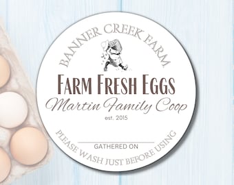 EGG CARTON LABELS, Customizable Labels, Farm Fresh Eggs, Chicken Coop - Personalized Eggs For Sale Labels