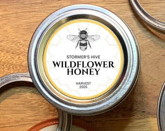 Honey Labels - Custom stickers for honey from your family apiary. Personalized -quality printing