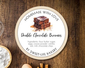 Personalized Brownie Stickers: Home Baking Labels