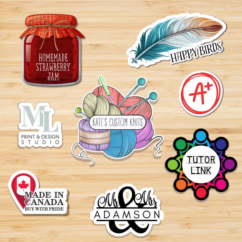 Custom Die-cut Logo Stickers: Gloss, Matte, Kraft, Vinyl - Etsy