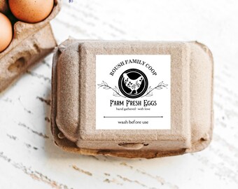 Customizable Egg Carton Labels: Farm Fresh Chicken Coop Stickers