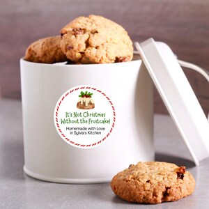Weihnachtssticker für Obstkuchen, personalisiert, Geschenkanhänger