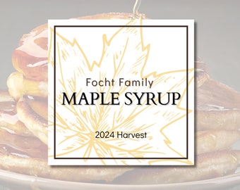 Maple Syrup Labels - Personalized stickers for homemade maple syrup, Kitchen labels and stickers for bottles