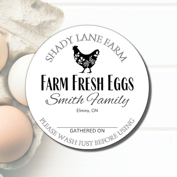 EGG CARTON LABELS, Customizable Labels, Farm Fresh Eggs, chicken Coop - Personalized Eggs For Sale Labels