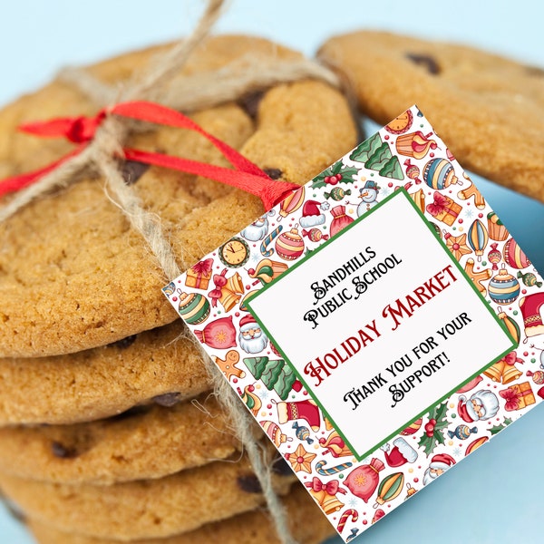 Bake Sale Tags - Christmas theme. Make tags, labels, posters and signs with a personalized image - digital download to print as needed