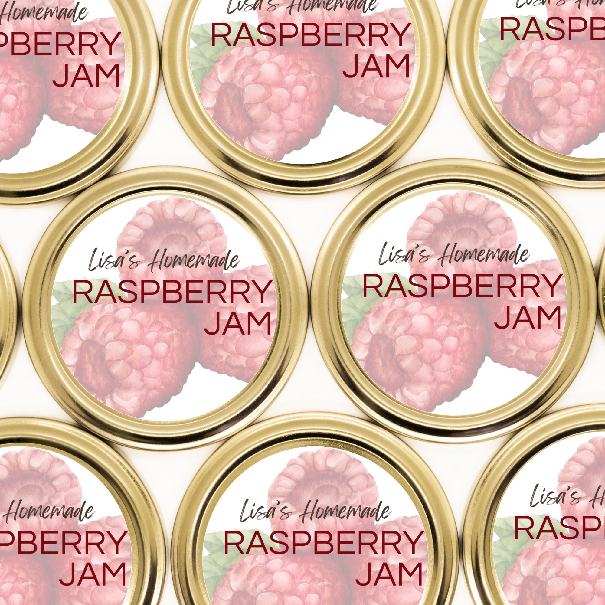 Raspberry Jam Labels- Personalized Canning Labels - Watercolour Design ...