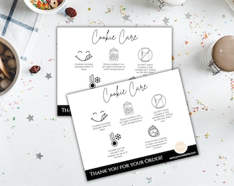 Personalized Cookie Care Cards: Bakery Branding, Contact Info