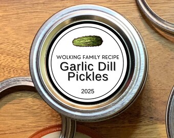 Custom Pickle Jar Labels: Round Canning Stickers