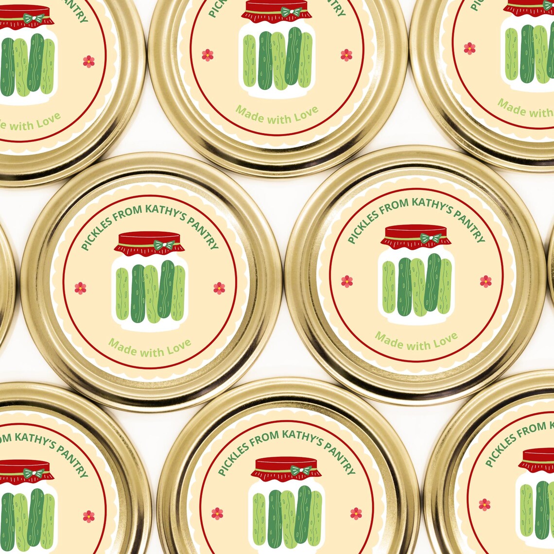 Custom Pickle Labels Pickle Labels - Personalized Stickers for Homemade Pickles & Preserves ...