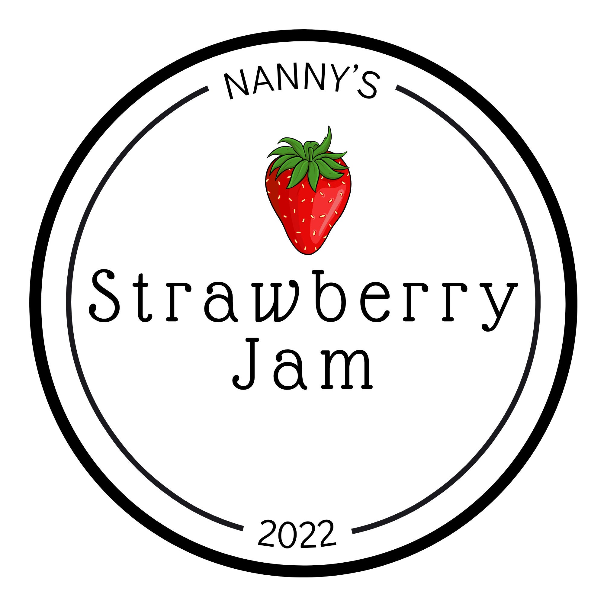 Strawberry Jam Canning Jar Label