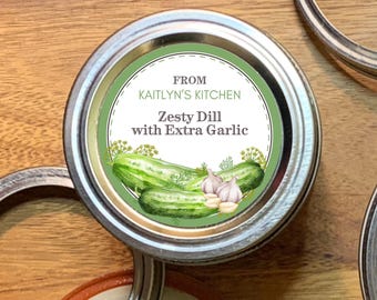 Personalized Canning Labels: Homemade Pickle Jar Stickers