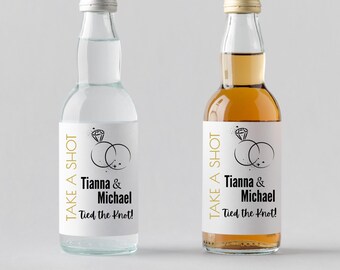 Personalized Mini Liquor Bottle Wedding Favor Labels