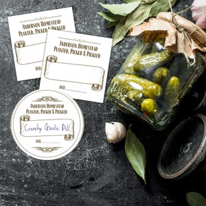 Preserving Labels - Personalized stickers for Canning, Freezing, Pickling and more