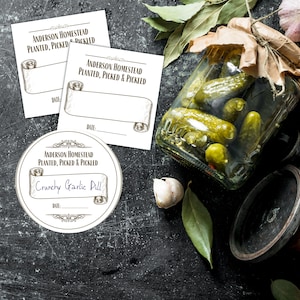 Preserving Labels - Personalized stickers for Canning, Freezing, Pickling and more