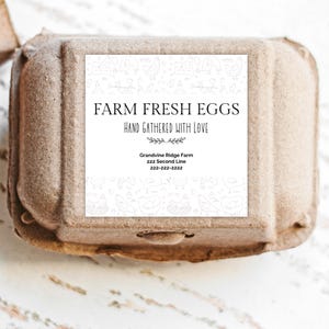 LABELS EIERENDOOS, aanpasbare labels, boerderij verse eieren, kippenhok - Gepersonaliseerde etiketten voor eieren te koop