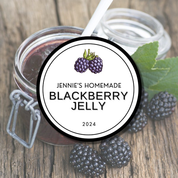 Canning Labels - custom stickers for jam - Blackberry