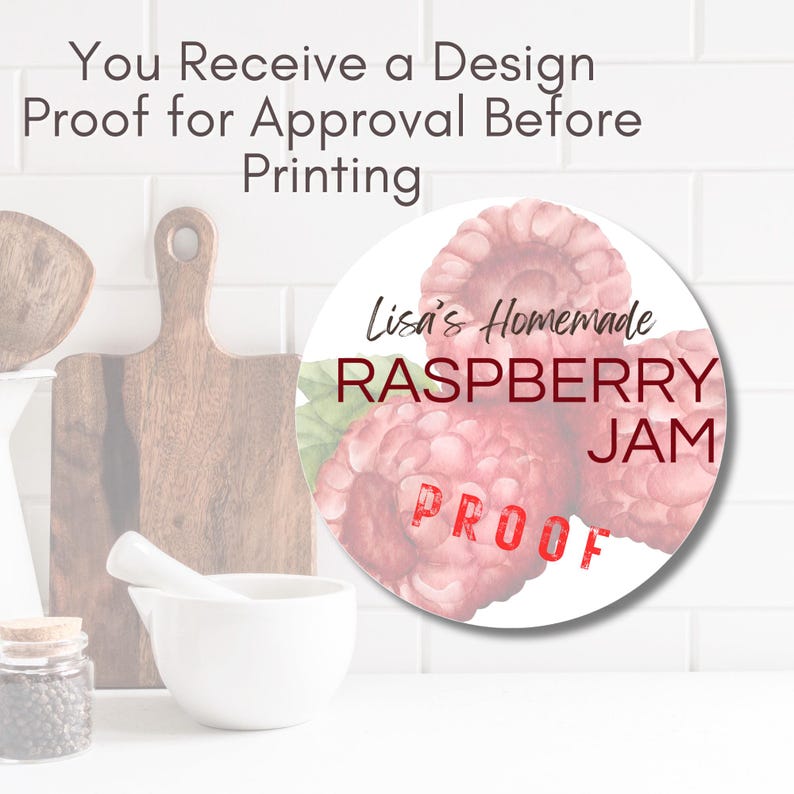 Red Raspberry Jelly Label Raspberry Jam Labels- Personalized Canning Labels - Watercolour Design ...