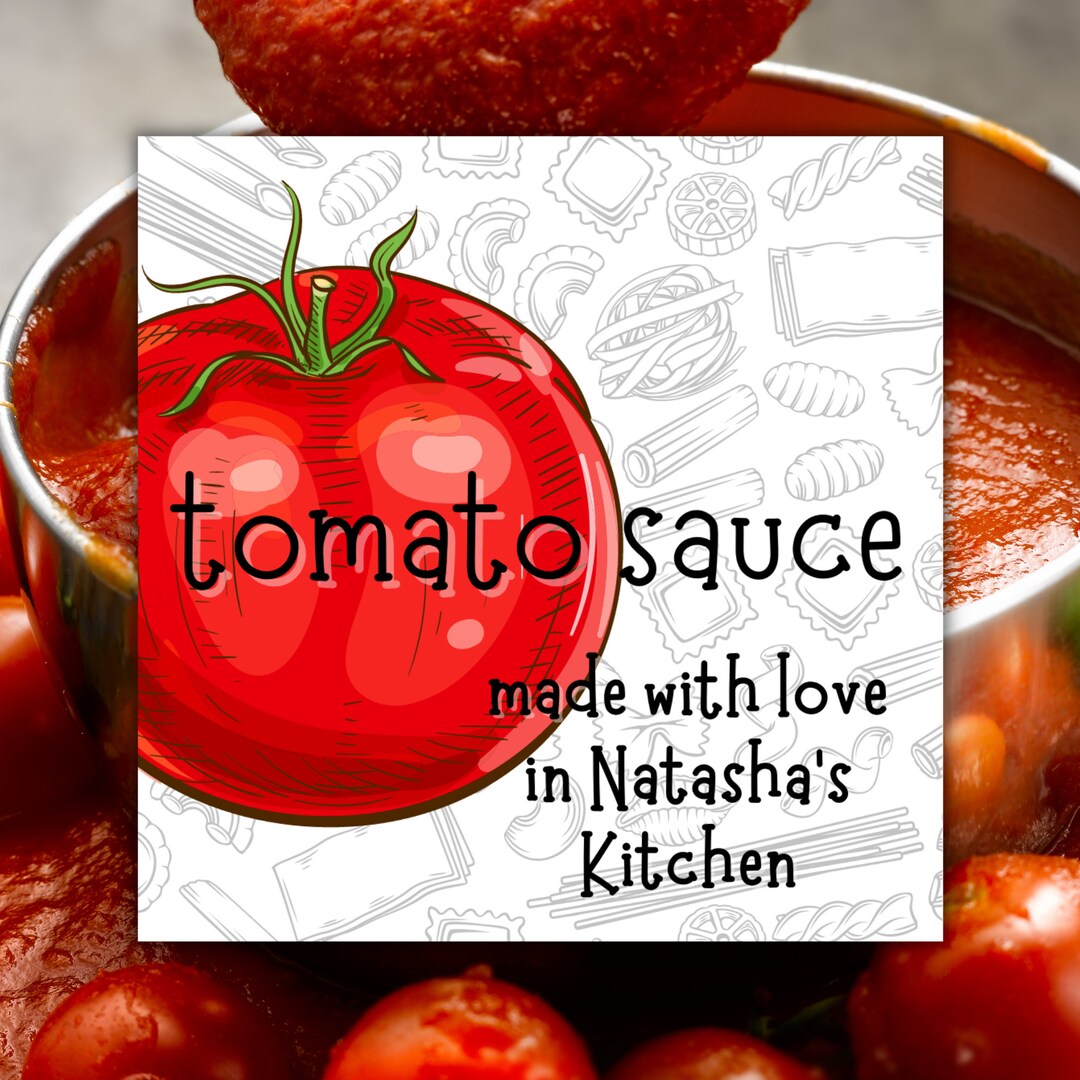 Tomato Sauce Labels Custom Canning Labels for Homemade Pasta Sauce