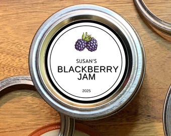 Canning Labels - custom stickers for jam - Blackberry