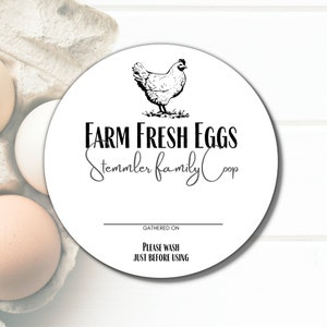 EGG CARTON LABELS Customizable Labels Farm Fresh Eggs - Etsy
