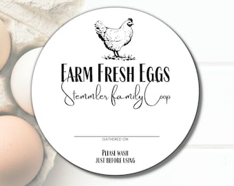 EGG CARTON LABELS, Customizable Labels, Farm Fresh Eggs, Chicken Coop- Personalized Labels Eggs for Sale