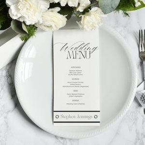 Wedding Menu with Placecards - Custom Printed - Physical Item