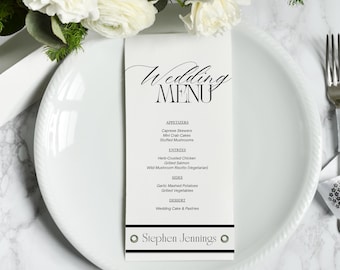Wedding Menu with Placecards - Custom Printed - Physical Item