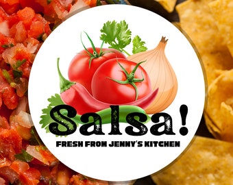 Salsa Labels - Customized stickers for homemade Salsa, pico de gallo, salsa verde and more