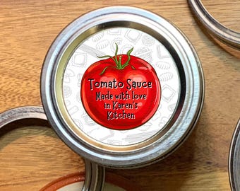 Tomato Sauce Labels - Personalized Kitchen stickers for homemade pasta sauce