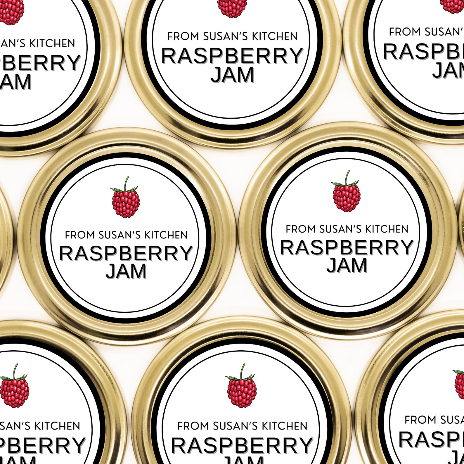 Raspberry Jam Labels- Personalized Kitchen Stickers for Homemade Jam ...