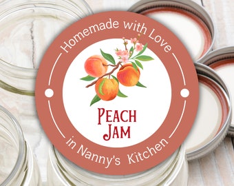 Peach Jam labels- Personalized Canning labels - Vintage Vibe