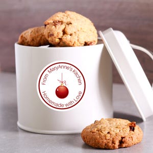 Etikett für Weihnachtsgeschenke - Selbstgemacht mit Liebe für Ihre Backwaren und Leckereien im Urlaub