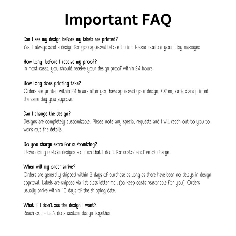 Michie's Kitchen Label Co.FAQ