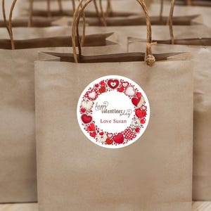 Pegatinas para San Valentín: corazones campestres, personalizables