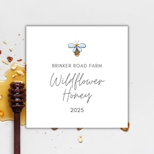 Honey Labels - Custom stickers for homestead honey from your family apiary, Kitchen labels and stickers for bottles and jars