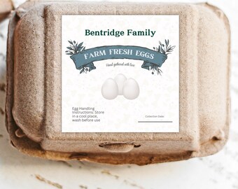 Personalized Egg Carton Labels: Farm Fresh Chicken Coop Stickers