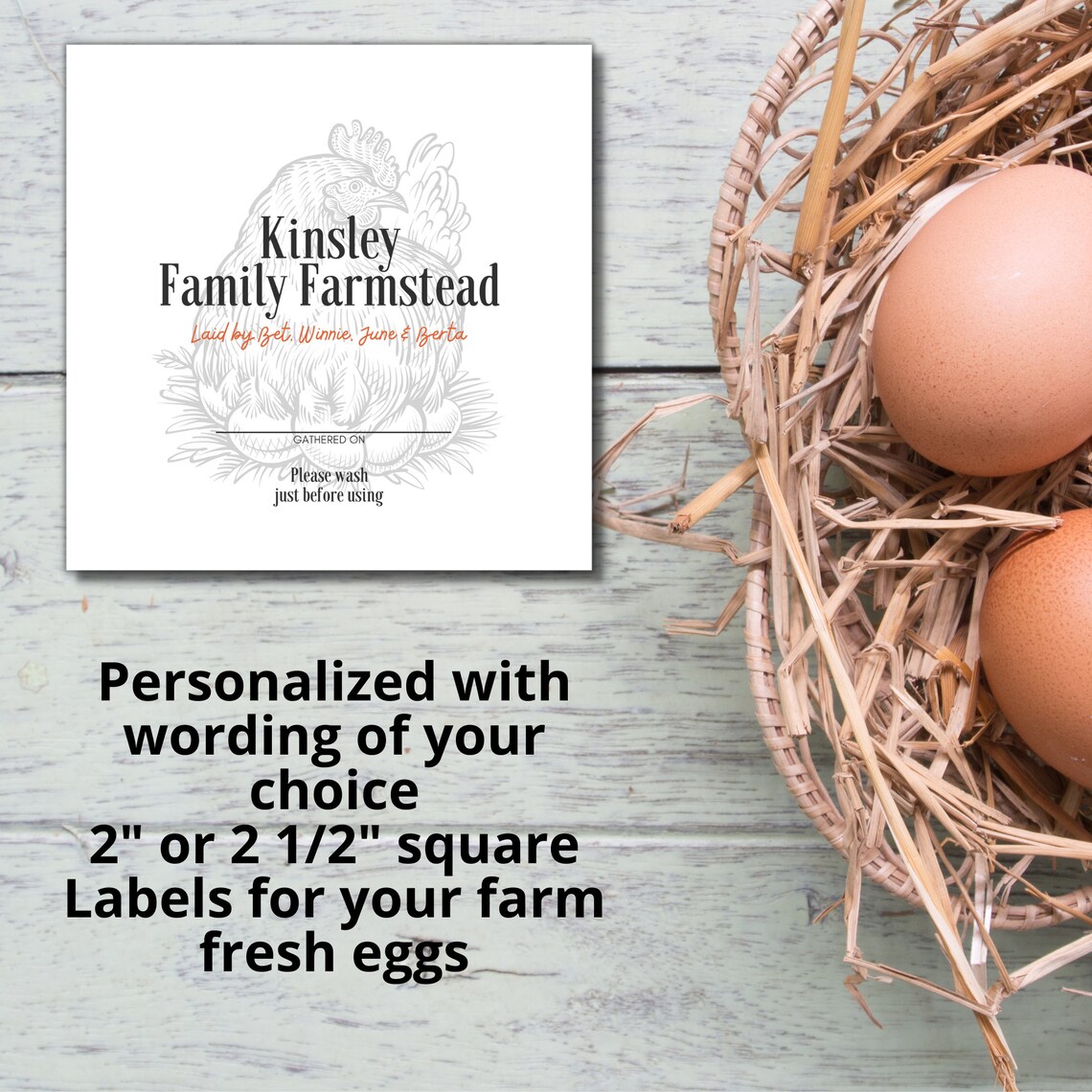 Egg Carton Labels Personalized Stickers for Your Backyard or Etsy