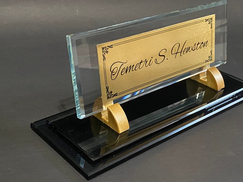 Personalized Secretary Desk Name Plate Custom Name Stand Etsy